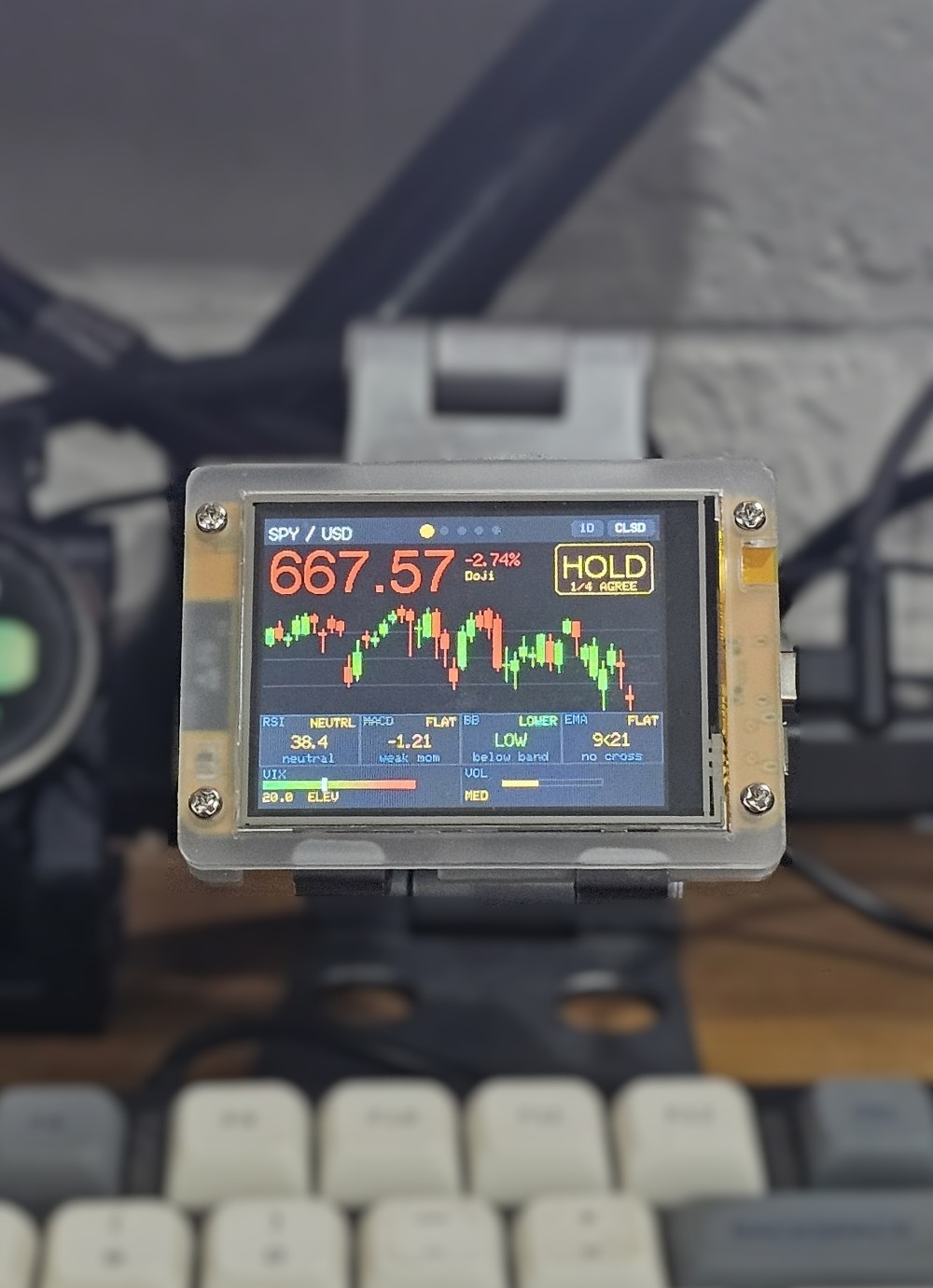 StockBeacon on a desk